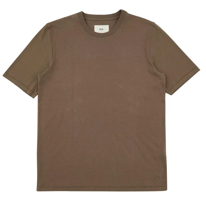 Folk Clothing TShirts Contrast Sleeve Tee 8211 Ash Brown 8211 Mens