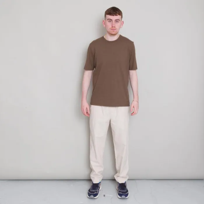 Folk Clothing TShirts Contrast Sleeve Tee 8211 Ash Brown 8211 Mens