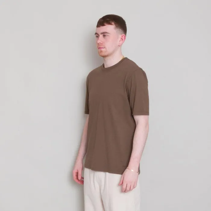 Folk Clothing TShirts Contrast Sleeve Tee 8211 Ash Brown 8211 Mens
