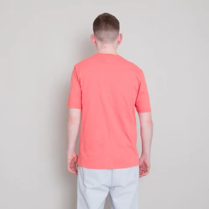 Folk Clothing TShirts Contrast Sleeve Tee 8211 Coral 8211 Mens
