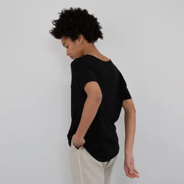 Folk Clothing TShirts Slouch Tee 8211 Black 8211 Womens