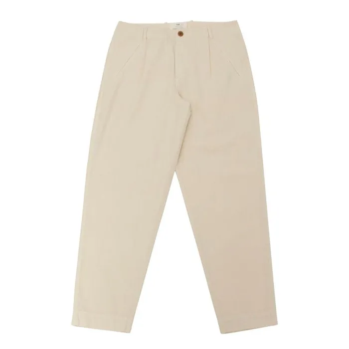 Folk Clothing Trousers Assembly Pant 8211 Stone Herringbone 8211 Mens