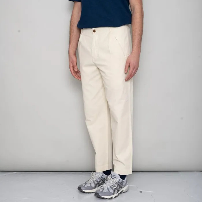 Folk Clothing Trousers Assembly Pant 8211 Stone Herringbone 8211 Mens