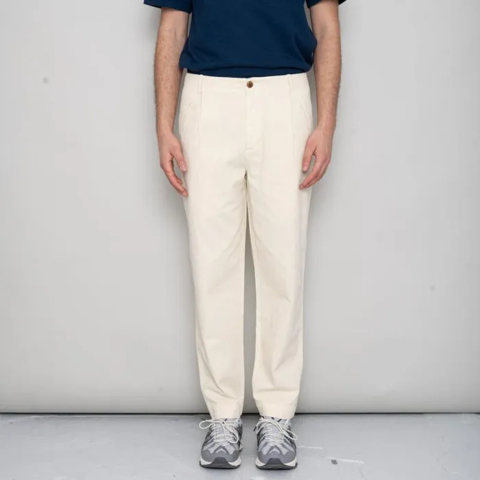 Folk Clothing Trousers Assembly Pant 8211 Stone Herringbone 8211 Mens