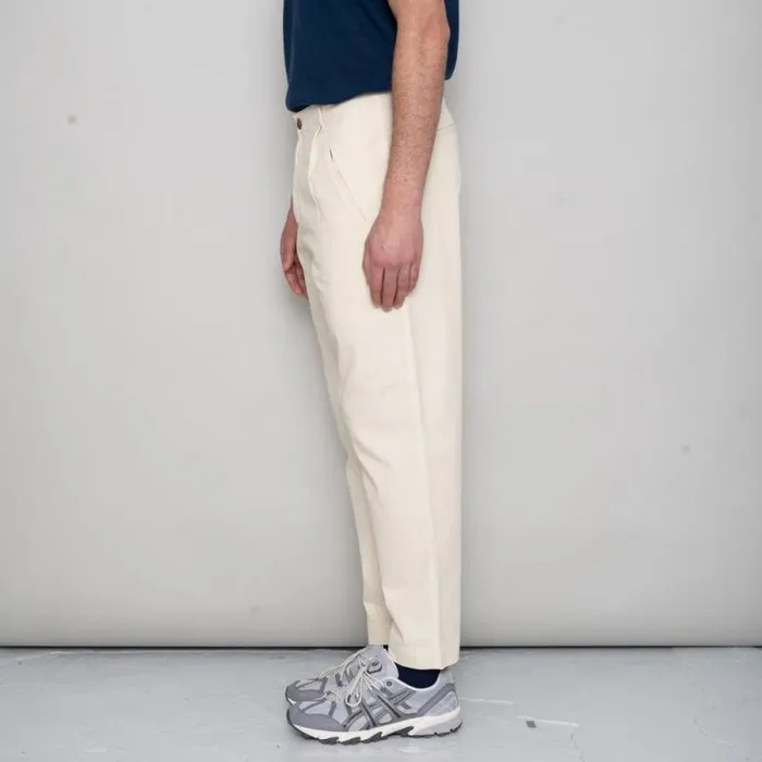 Folk Clothing Trousers Assembly Pant 8211 Stone Herringbone 8211 Mens