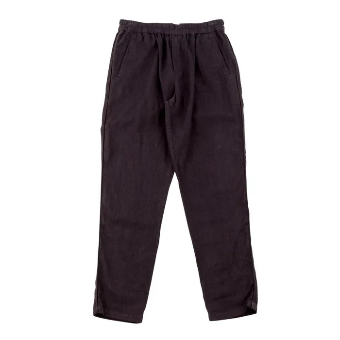 Folk Clothing Trousers Cotton Linen Trouser Drawcord 8211 Soft Black 8211 Mens