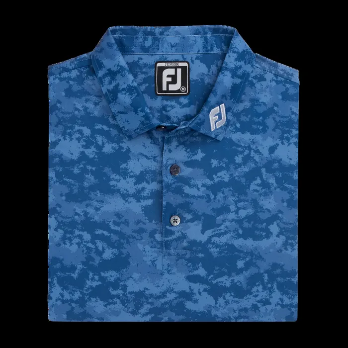 FootJoy Apparel WomenMen Cloud Camo Shirt Junior 8211 FJ Tour Collar Twilight