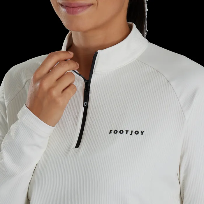 FootJoy Base MidLayers Women QuarterZip Rib MidLayer Birchwood