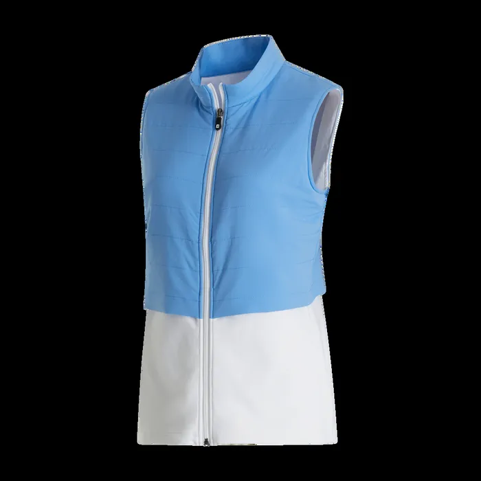FootJoy Outer Layers Women Layered Insulated Vest Light Blue White FootJoy Outer Layers Women Layered Insulated Vest Light Blue White