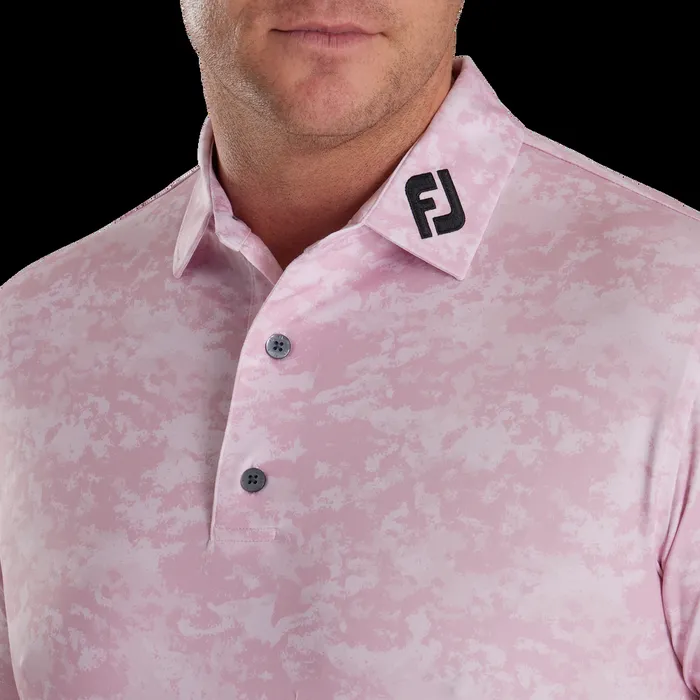FootJoy Shirts Men Athletic Fit Cloud Camo Lisle 8211 FJ Tour Collar Pink FootJoy Shirts Men Athletic Fit Cloud Camo Lisle 8211 FJ Tour Collar Pink