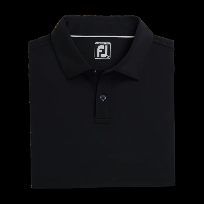FootJoy Shirts Men Athletic Fit Solid Lisle Black