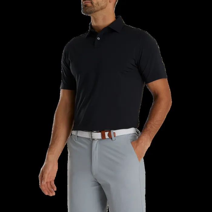 FootJoy Shirts Men Athletic Fit Solid Lisle Black