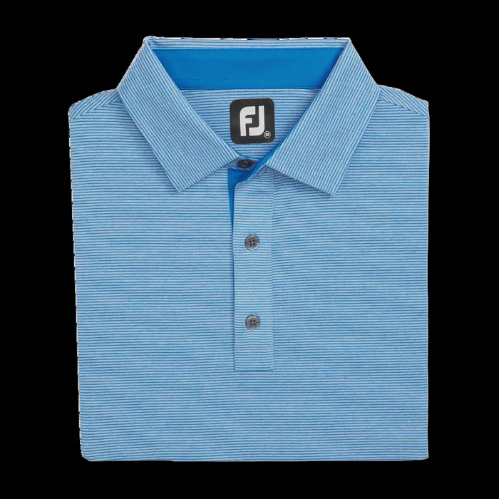 FootJoy Shirts Men Heather Stripe Lisle Blue