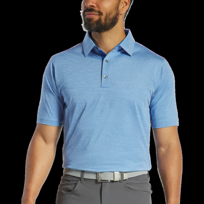 FootJoy Shirts Men Heather Stripe Lisle Blue