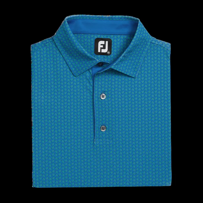 FootJoy Shirts Men Leaf Lisle Emerald Blue