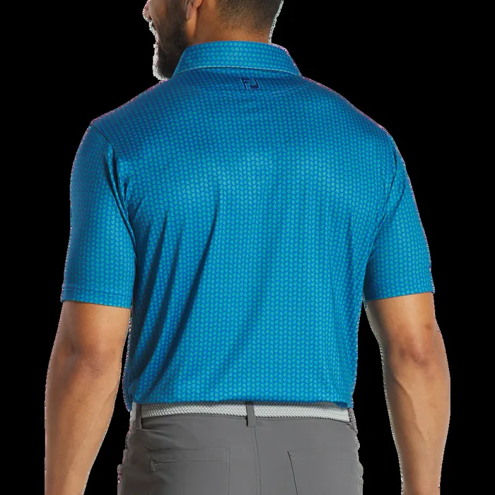 FootJoy Shirts Men Leaf Lisle Emerald Blue FootJoy Shirts Men Leaf Lisle Emerald Blue