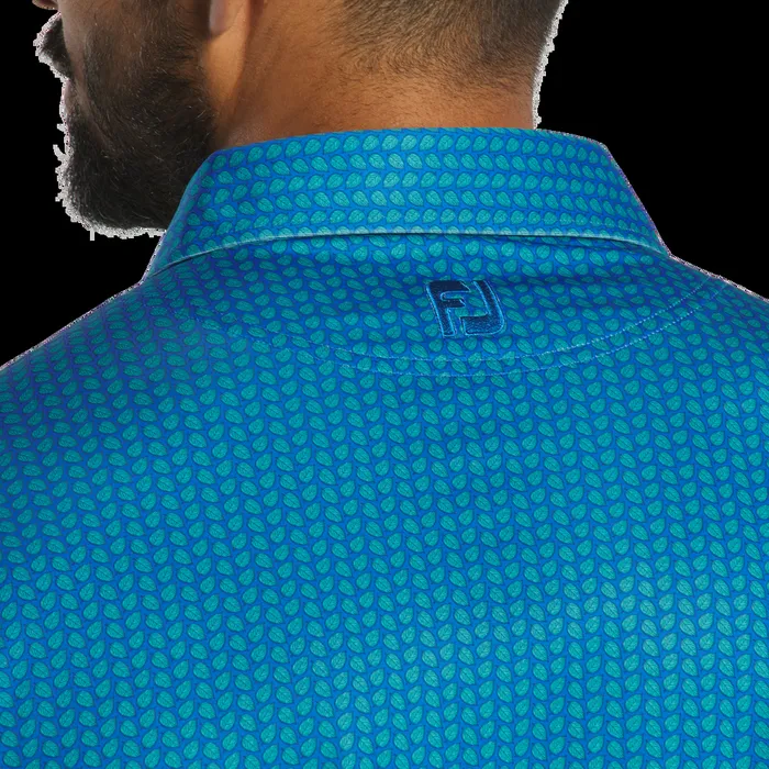 FootJoy Shirts Men Leaf Lisle Emerald Blue FootJoy Shirts Men Leaf Lisle Emerald Blue