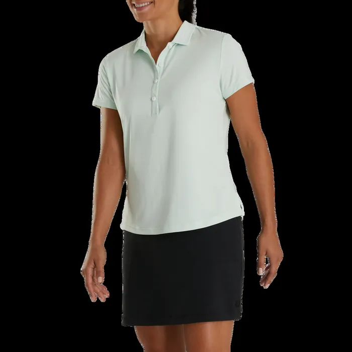 FootJoy Shirts Women Solid Lisle 8211 FJ Tour Logo Mint
