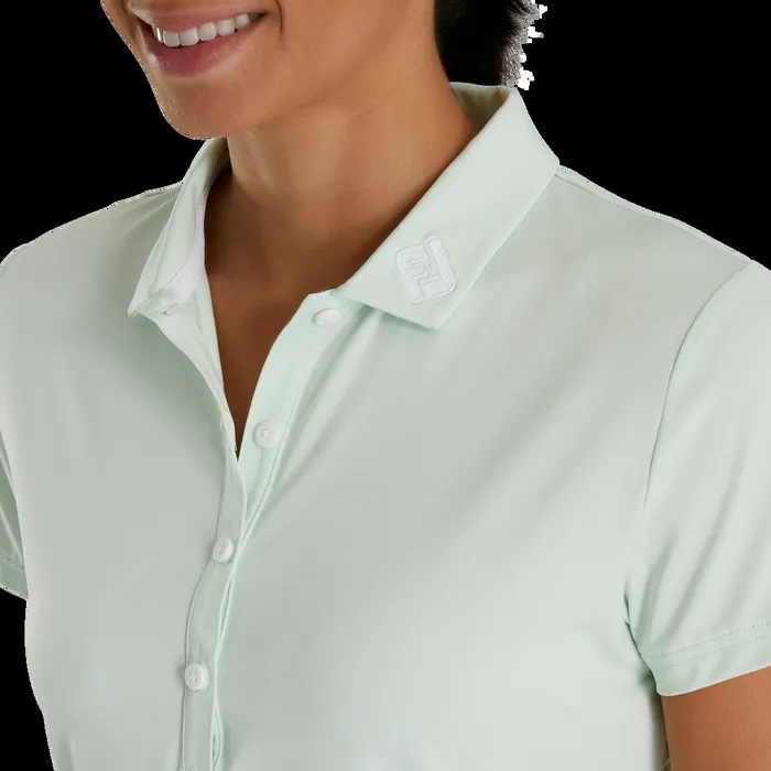FootJoy Shirts Women Solid Lisle 8211 FJ Tour Logo Mint