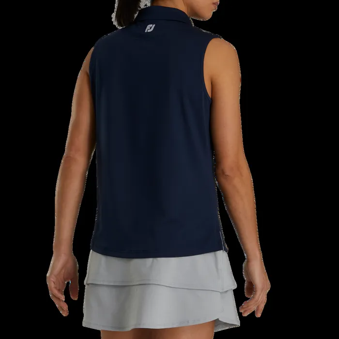 FootJoy Shirts Women Solid Lisle Sleeveless 8211 FJ Tour Collar Navy FootJoy Shirts Women Solid Lisle Sleeveless 8211 FJ Tour Collar Navy