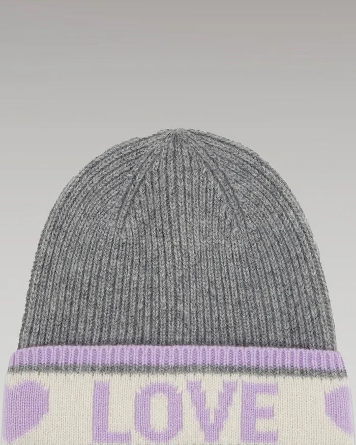 From Future Cashmere Beanies Love Cuffed Beanie Dark Heather Gray