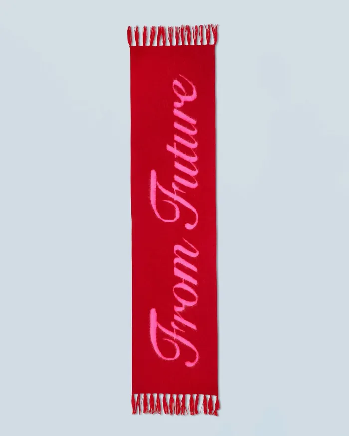 From Future Cashmere Scarves and Collars Fringed Scarf Dark Red