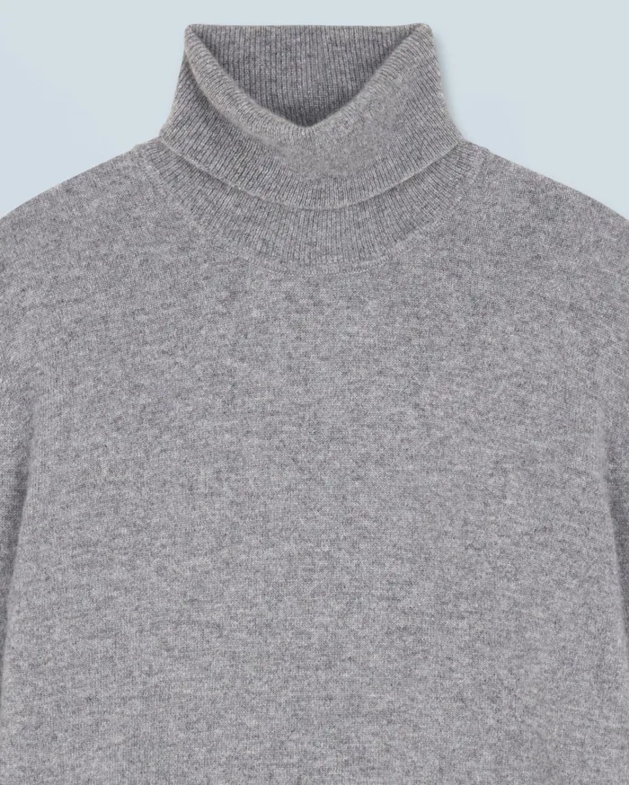 From Future Cashmere Sweaters Men Basic Turtleneck Sweater Dark Heather Gray
