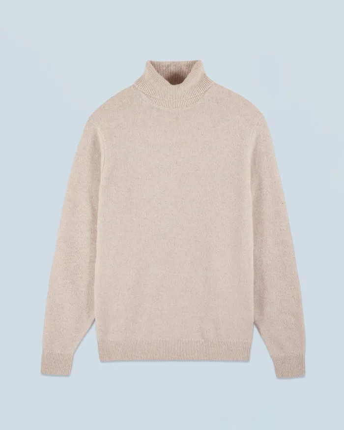 From Future Cashmere Sweaters Men Thick Basic Turtleneck Sweater Beige Moulin