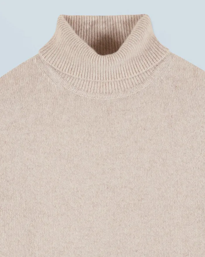 From Future Cashmere Sweaters Men Thick Basic Turtleneck Sweater Beige Moulin