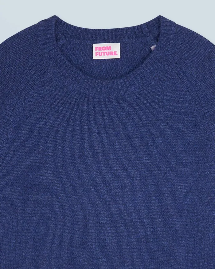 From Future Cashmere Sweaters Women Crewneck Raglan Sweater Dark Blue
