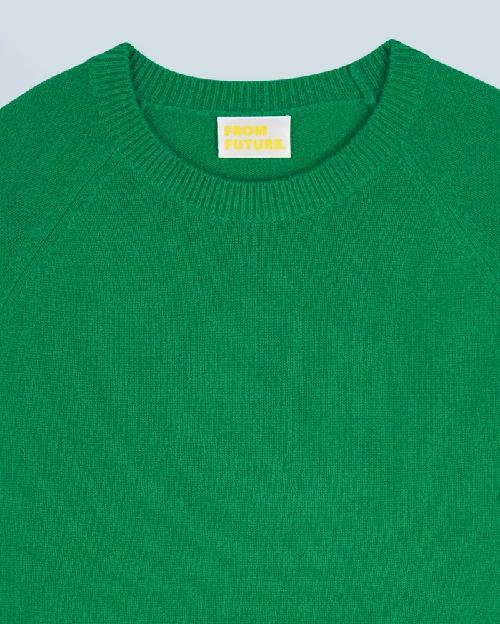 From Future Cashmere Sweaters Women Light Crewneck Sweater Mountain Green