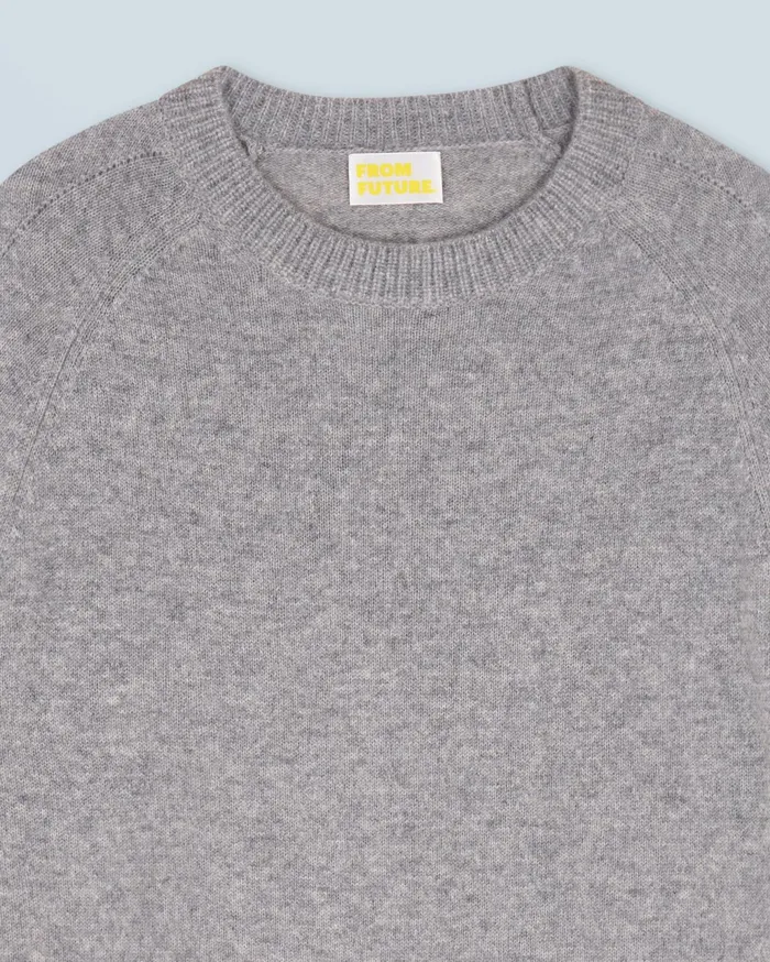 From Future Cashmere Sweaters Women Lightweight Oversized Crewneck Sweater Dark Heather Gray