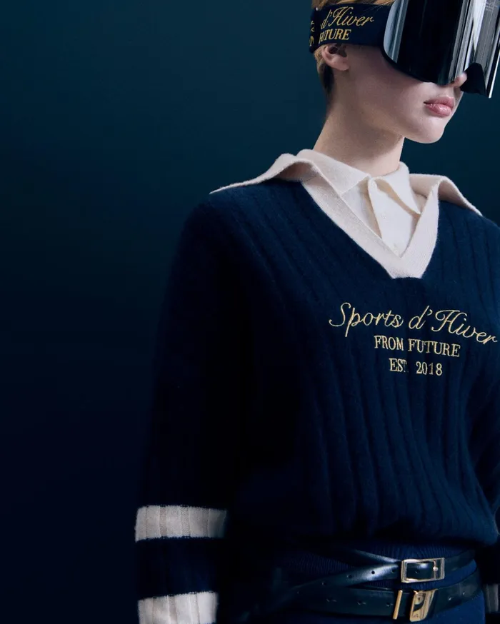 From Future Cashmere Sweaters Women Polo Neck Sweater Navy