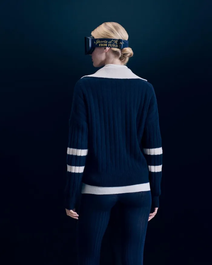 From Future Cashmere Sweaters Women Polo Neck Sweater Navy