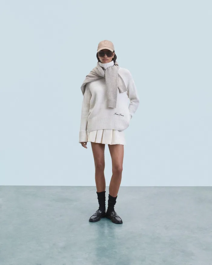 From Future Cashmere Sweaters Women Turtleneck Sweater Heathered Ecru