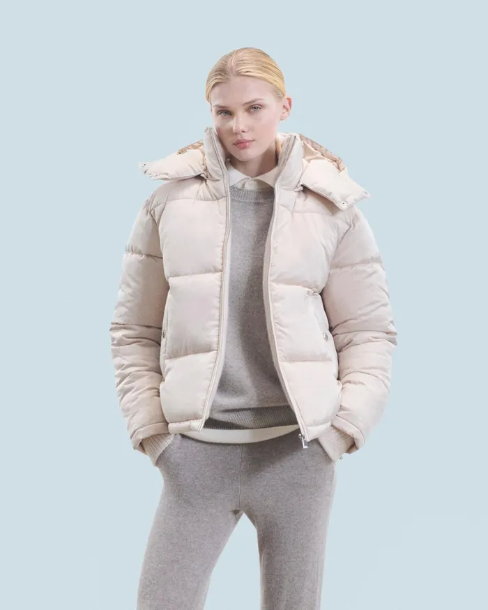 From Future Coats and Jackets Women Outerwear Down Jacket With Cashmere Lining Sand