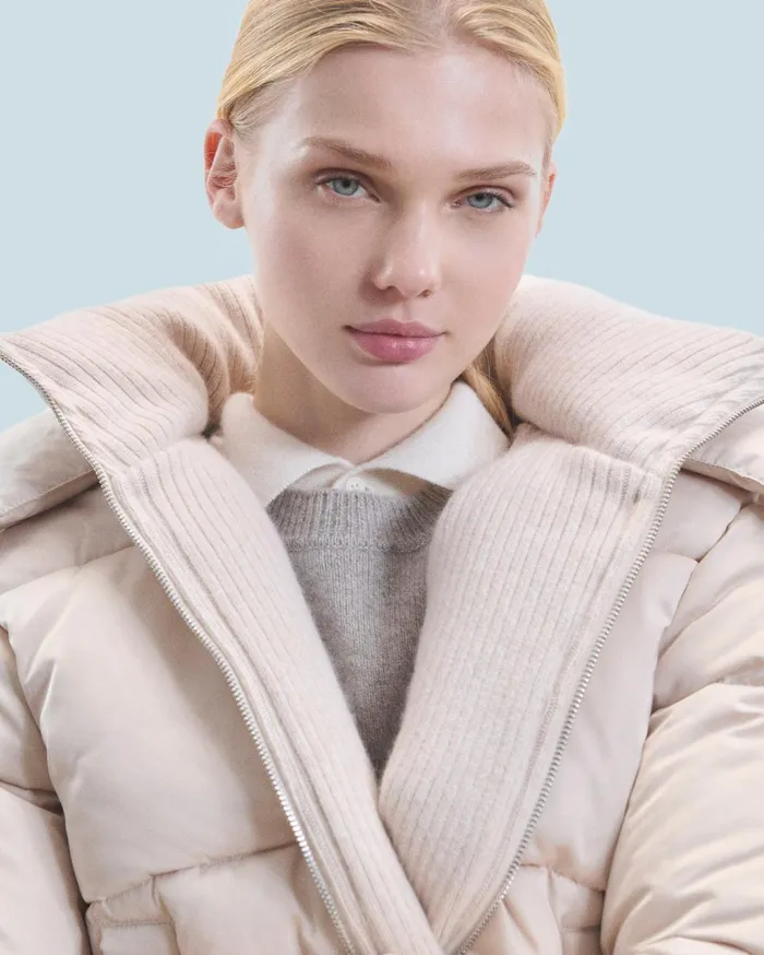 From Future Coats and Jackets Women Outerwear Down Jacket With Cashmere Lining Sand