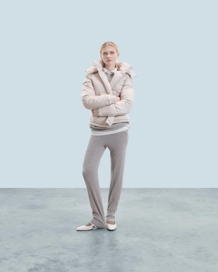 From Future Coats and Jackets Women Outerwear Down Jacket With Cashmere Lining Sand