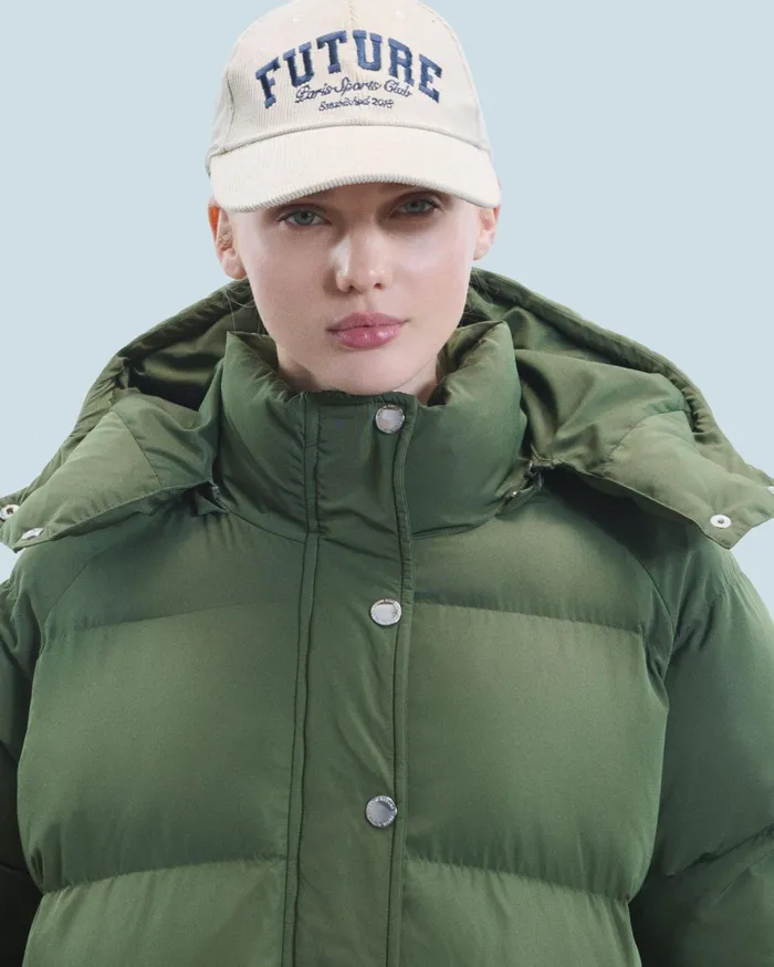 From Future Coats and Jackets Women Outerwear MidLength Down Jacket Khaki