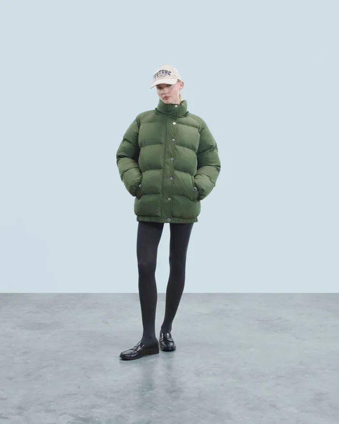 From Future Coats and Jackets Women Outerwear MidLength Down Jacket Khaki