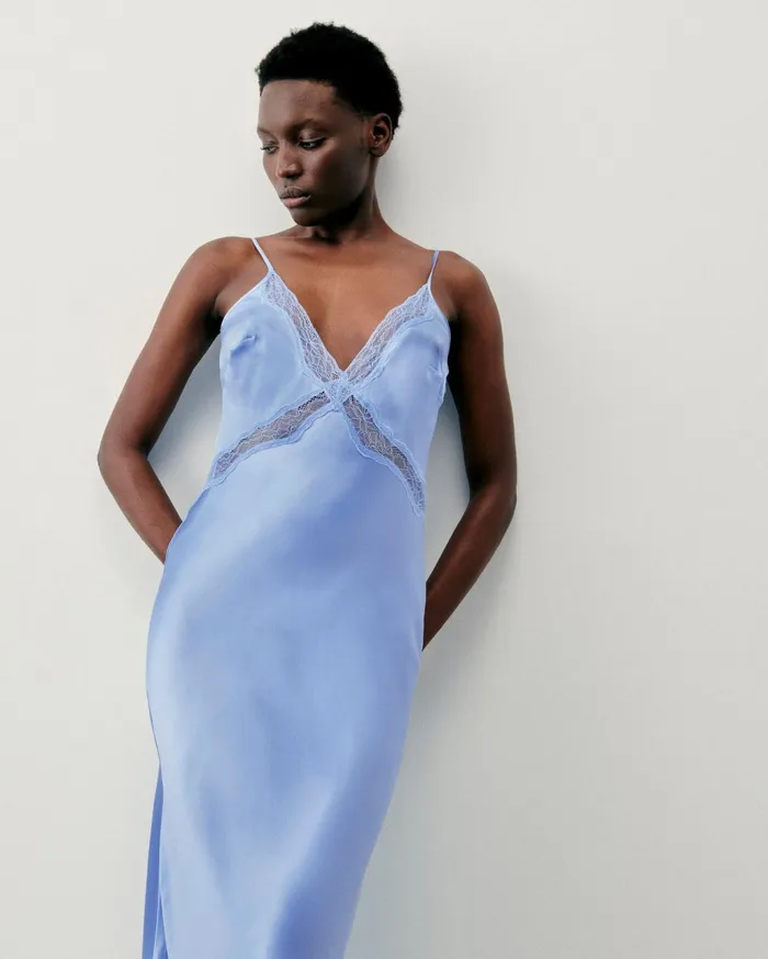 From Future Dresses and Jumpsuits Women Long Lila Strap Dress Baby Blue