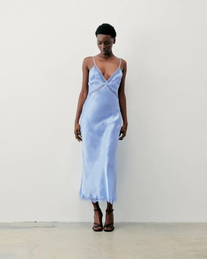 From Future Dresses and Jumpsuits Women Long Lila Strap Dress Baby Blue