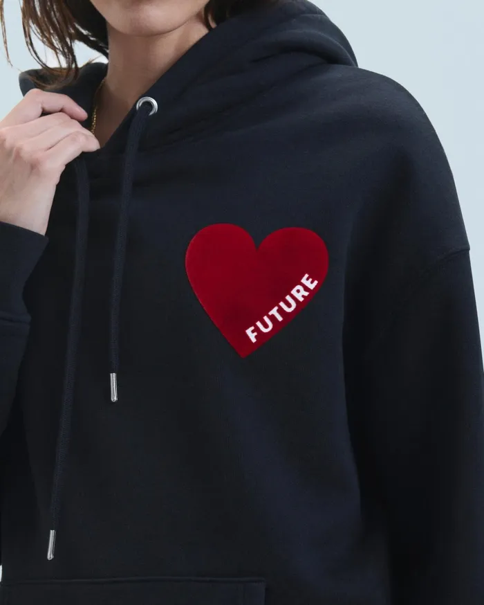 From Future Hoodies Women Heart Hoodie Sweatshirt Black