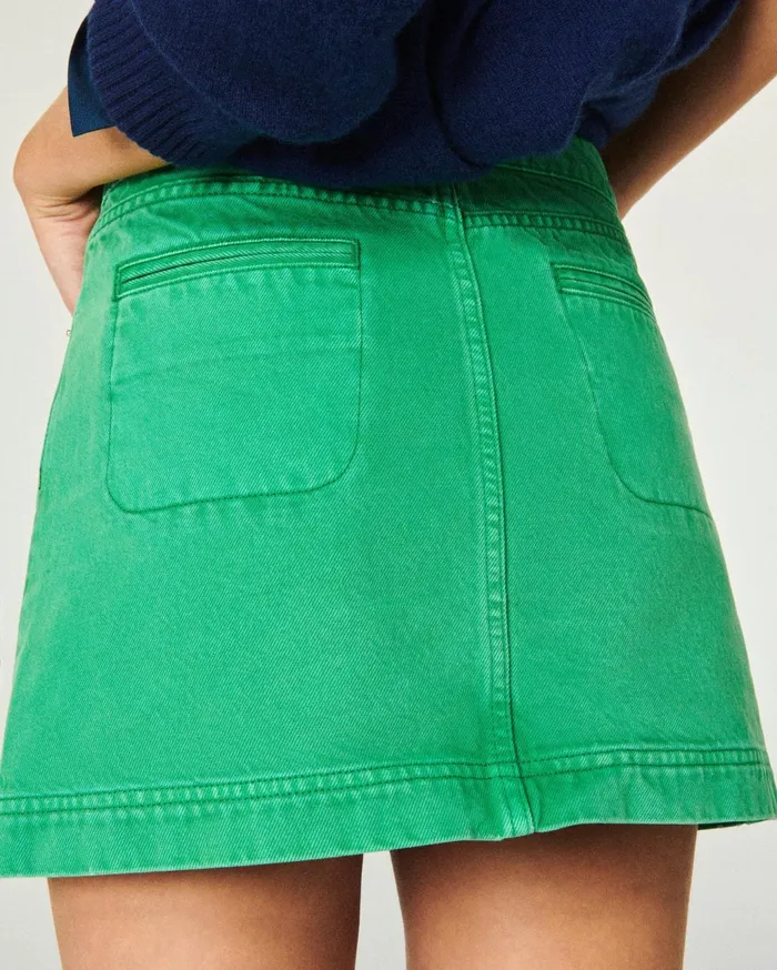 From Future Jeans Women Mini Skirt Tropical Green