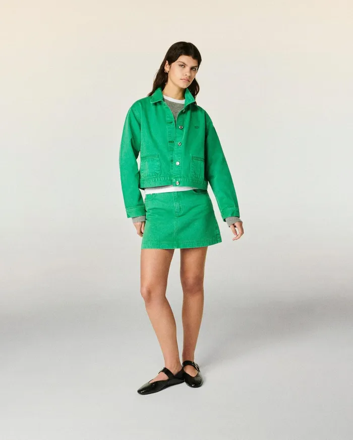 From Future Jeans Women Mini Skirt Tropical Green