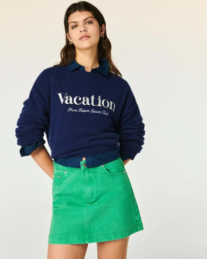 From Future Jeans Women Mini Skirt Tropical Green