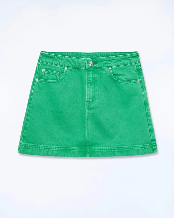 From Future Jeans Women Mini Skirt Tropical Green