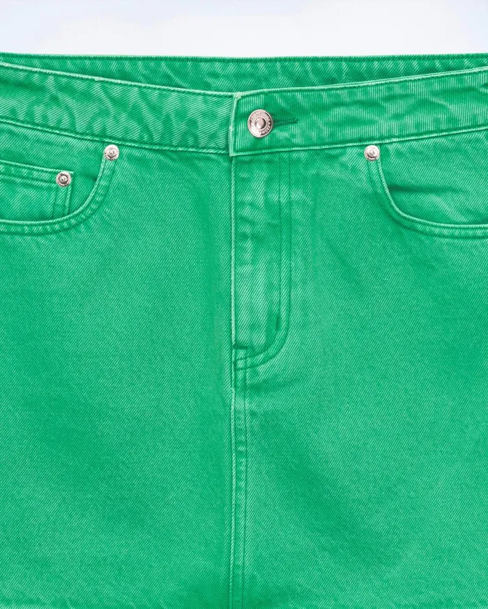 From Future Jeans Women Mini Skirt Tropical Green