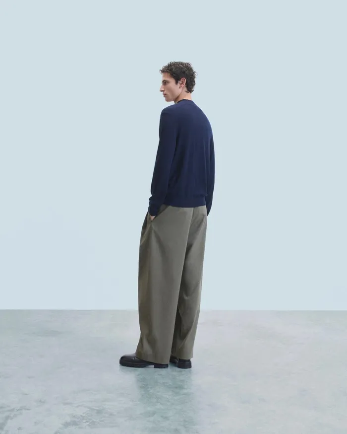 From Future Merino Wool Sweaters Men Mock Neck Sweater Navy
