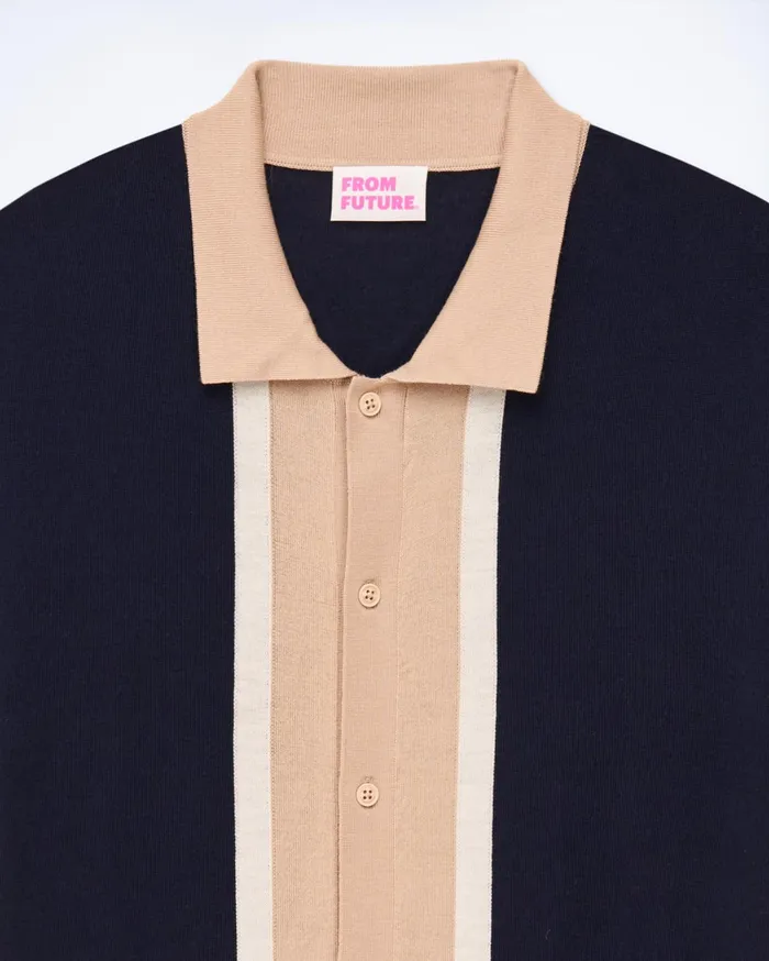 From Future Merino Wool Sweaters Men Polo Neck Sweater Navy